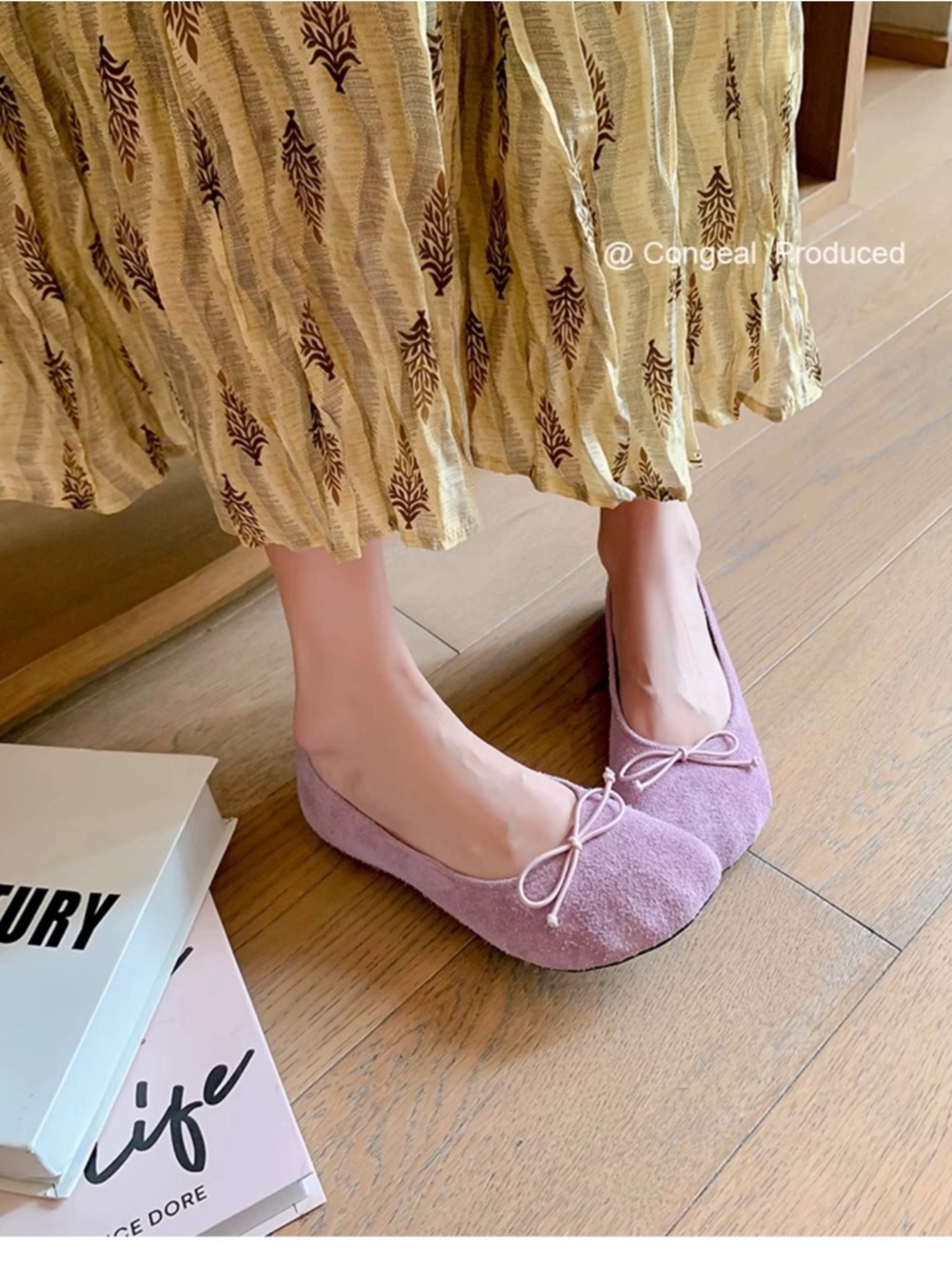 Elegant Purple Women's Suede Flats